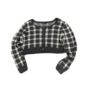 𝅺ASTER Women’s Crop Sweater Size Medium Black And‎ White